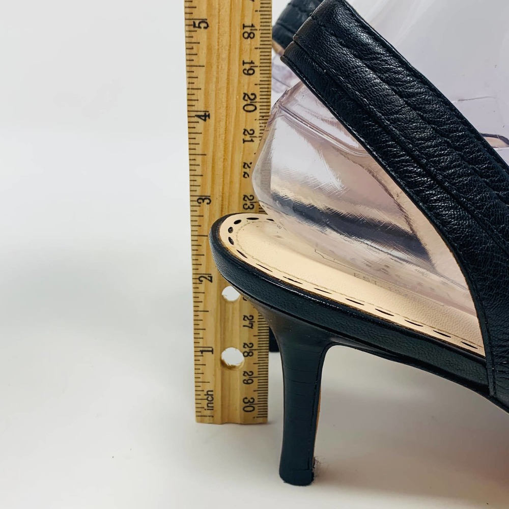 Coach Miranda Black Leather Open Toe Sling Back Buckle Sandals Heels Size 8.5 B - Picture 5 of 9